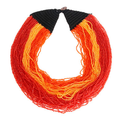 Mixed Orange 100 Strand Necklace-thumnail