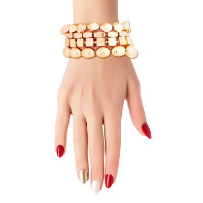 Gold Geometric Bead Bracelets-thumnail
