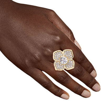 Gold Luxury French Designer Flower Ring-thumnail