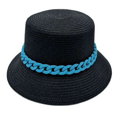 Blue Chain Black Bucket Hat-thumnail