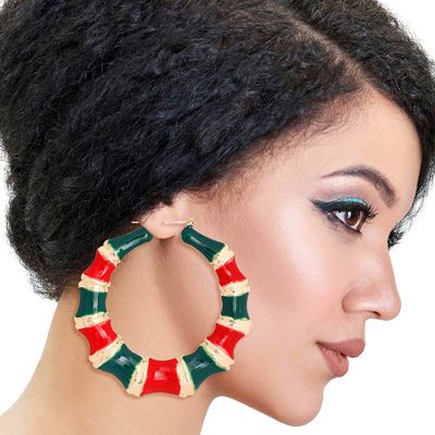 Red and Green Color Bamboo Hoops-thumnail
