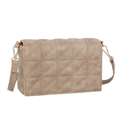 Light Brown Quilted Boxy Crossbody-thumnail