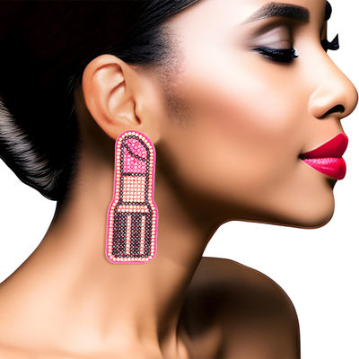 Fuchsia Lipstick Earrings