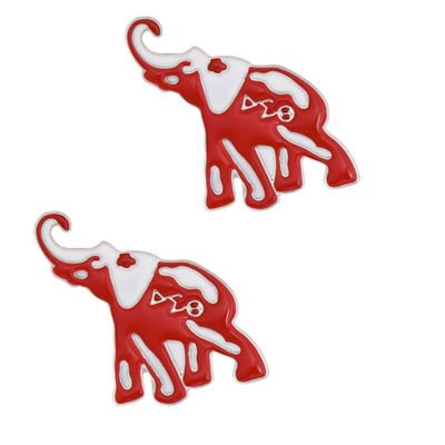 Red White Elephant DST Studs|1 inch