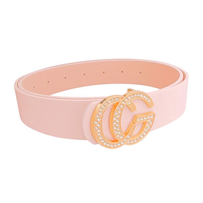 Light Pink and Rhinestone Gold CG Belt