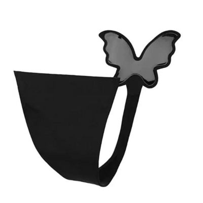 Panty Black Medium Butterfly Thong for Women