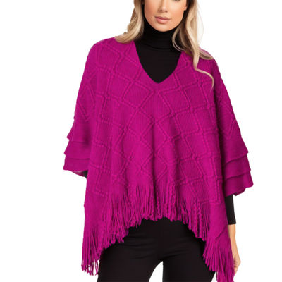 Berry Purple Crochet Poncho