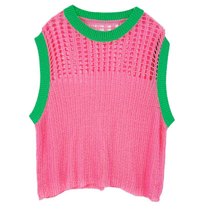 AKA Vest Top Pink and Green Crochet
