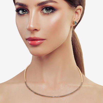 Stoned Simple Necklace Set-2