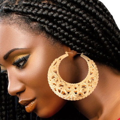 Round Gold Filigree Hoops-thumnail