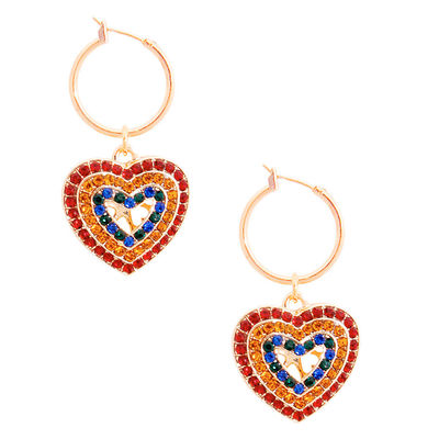Multi Color Concentric Heart Hoops