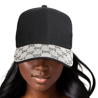 Hat Black Monogram Bling Baseball Cap for Women