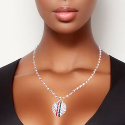 Stripe Sensation: Silver Ball Necklace