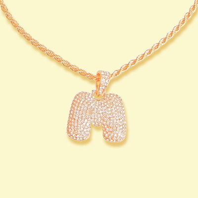 M Initial Necklace-1