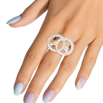Silver Pave Infinity Link Ring-thumnail