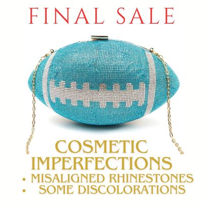 Turquoise Bling Football Clutch-thumnail