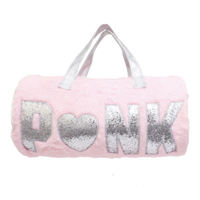 Pink Fur Glitter Duffel Bag-thumnail