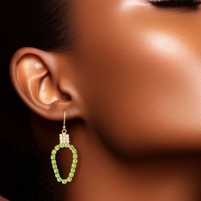 Subtle Elegance: Light Green Xmas Light Earring