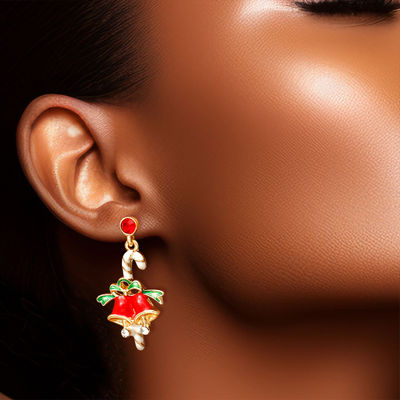 Jingle All the Way with Candy Cane and Bell Earrings