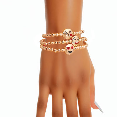Gold Emoji Stretch Bracelets-thumnail