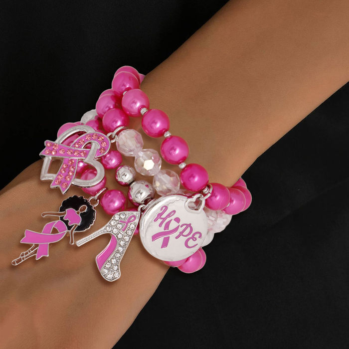 Breast Cancer Awareness Wristbands  Pink  Butler and Grace Ltd