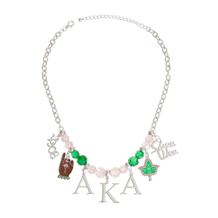 AKA Letters Necklace (Rhodium) - Letters Necklace 