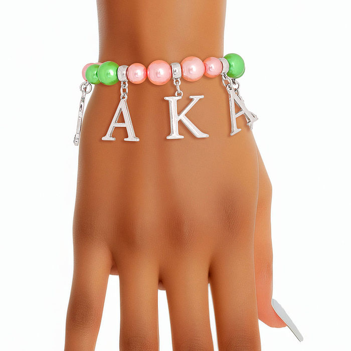 Pink Green Pearl AKA Bracelet Fashionable Jewelry Wholesale