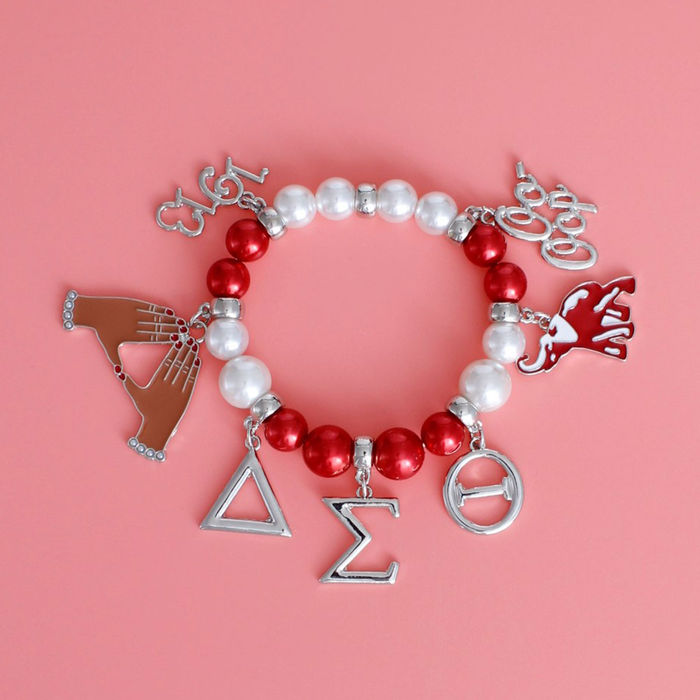 DST Sorority Silver Pearl Bracelet