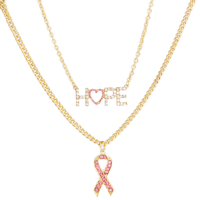 Silver Pink Cancer Ribbon Pendant Collar – EJIJI Boutique