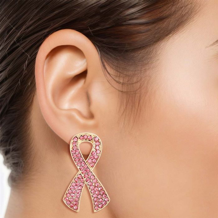 Pink cheap ribbon earrings