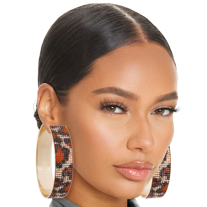 Leopard earrings sale hoops