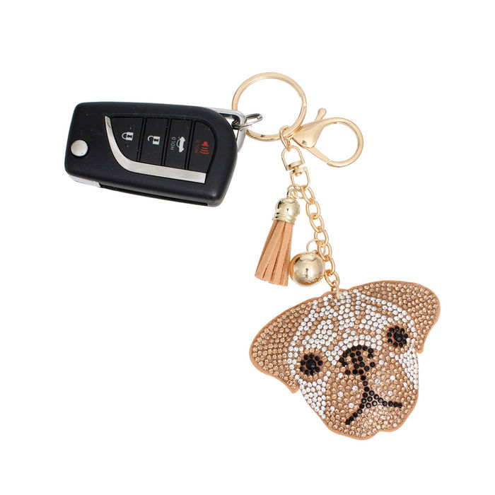 Swarovski pug keychain top
