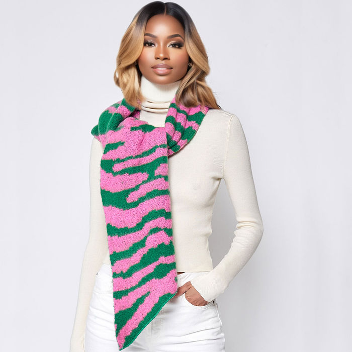 Pink shop print scarf