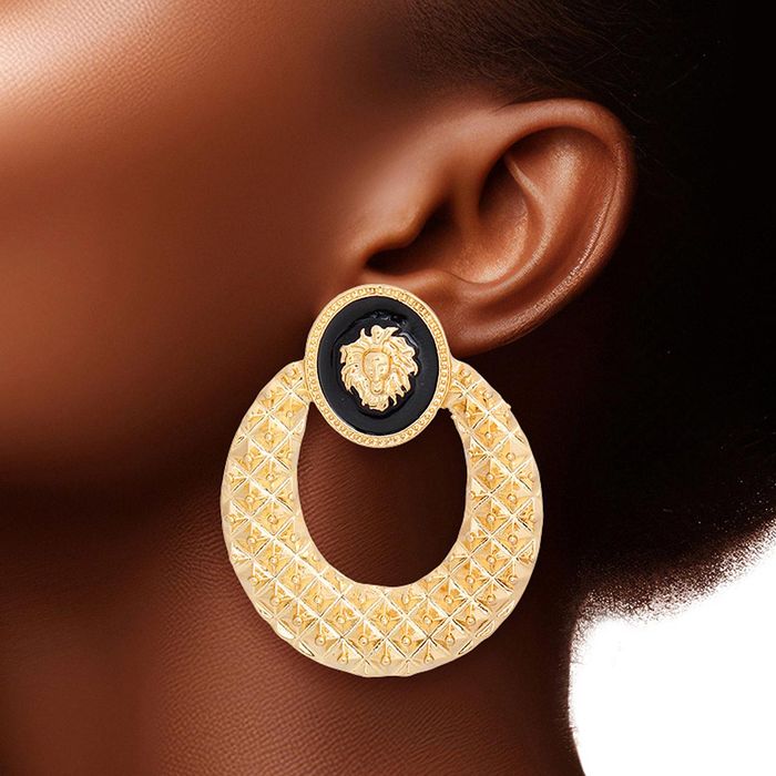 Wholesale Stud Gold Medium Door Knocker Earrings for Women