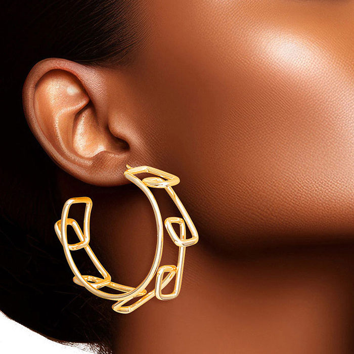 Geo hoop earrings on sale