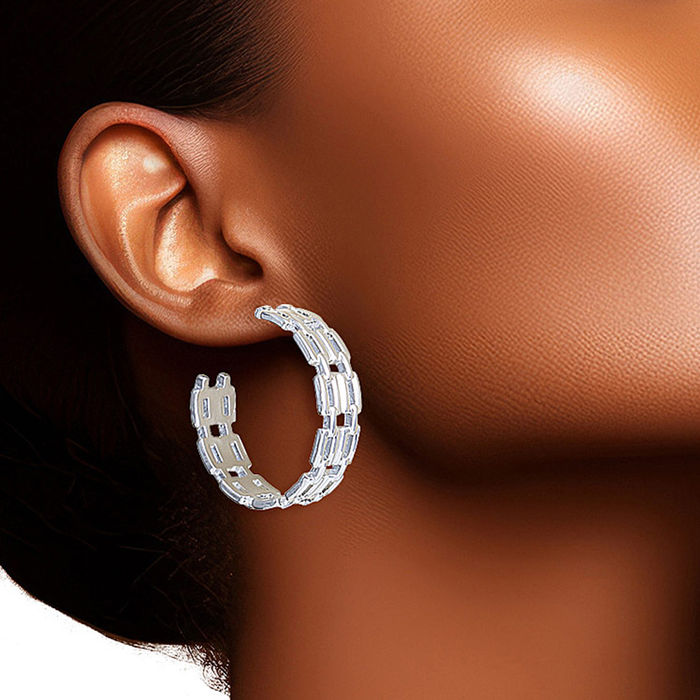 Women's white gold hoop outlet earrings