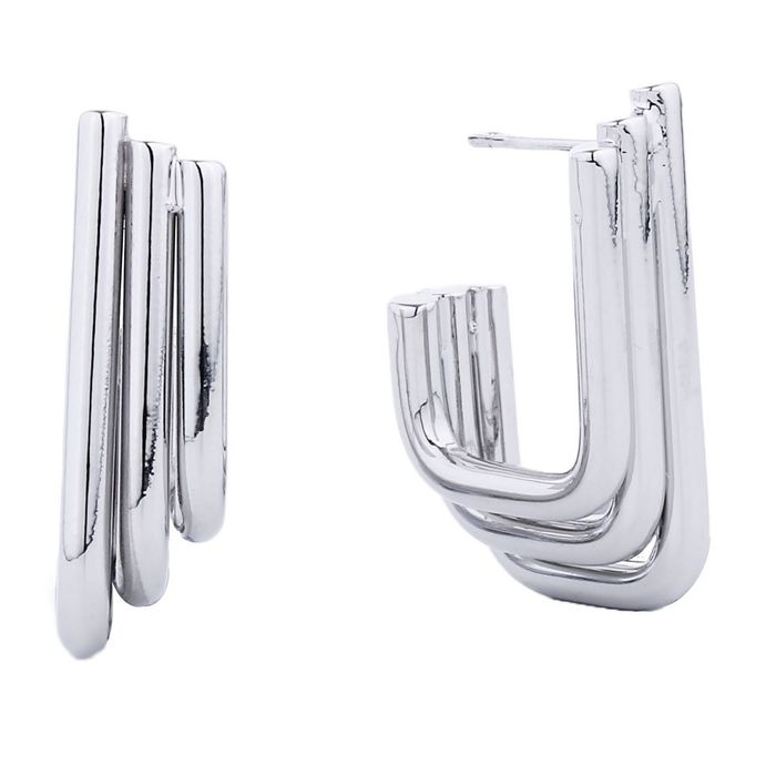 PinktownUSA Hoop White Gold Small Stack Hook Earring for Women