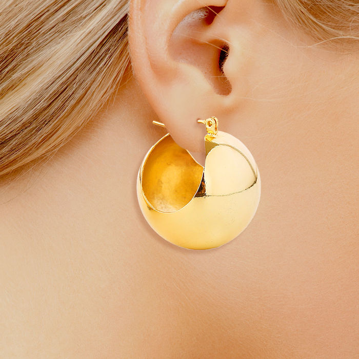 AQUA Large Ball Open Hoop Earrings in Gold Tone - 100% Exclusive |  Bloomingdale's