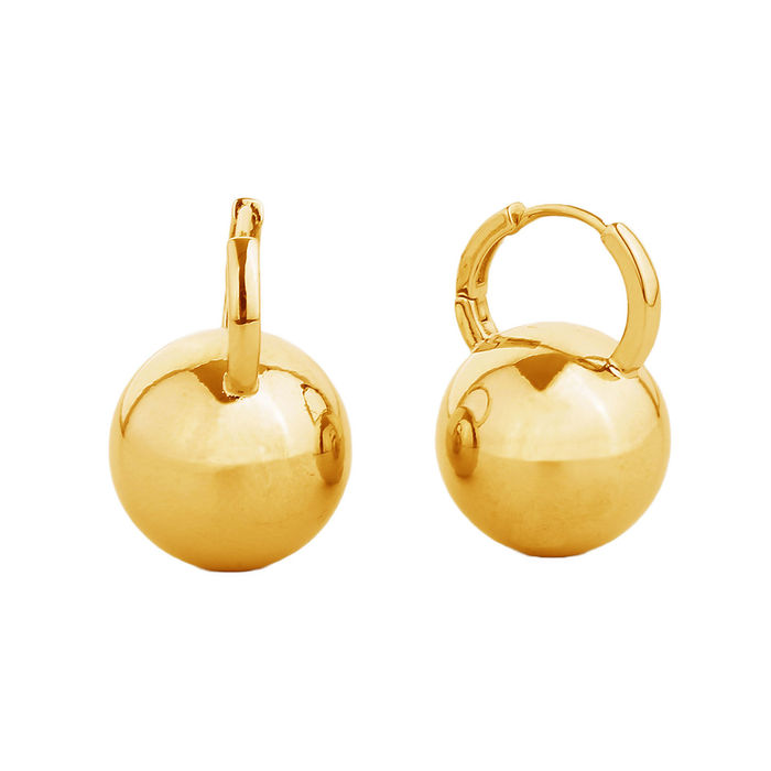 Wholesale Hoop 14K Gold Ball Huggie Earrings for Women