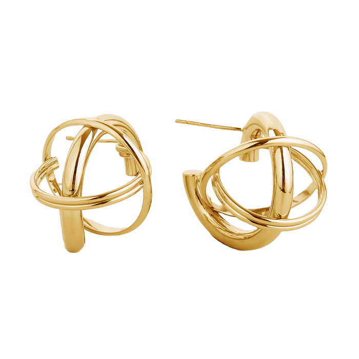 Wholesale Stud 14K Gold Small Gyro Ball Earrings for Women