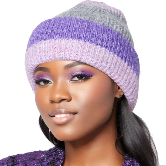 Womens purple bobble hotsell hat