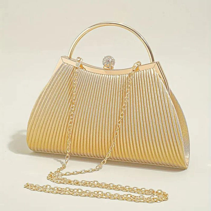 Wholesale Clutch Gold Ruched Handbag for Women