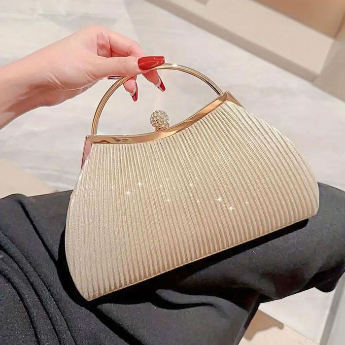 Wholesale Clutch Gold Ruched Handbag for Women