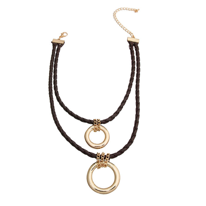 Leather shop ring necklace