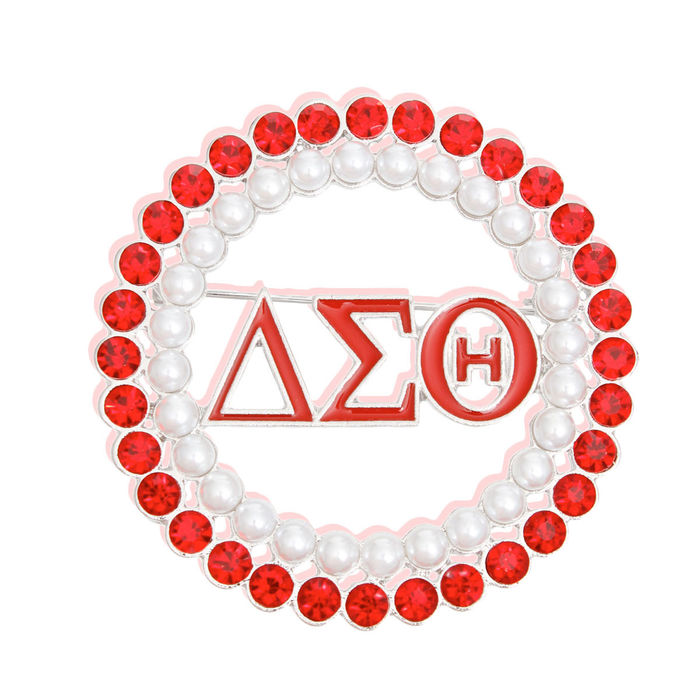 DST Sorority Round Brooch Pin
