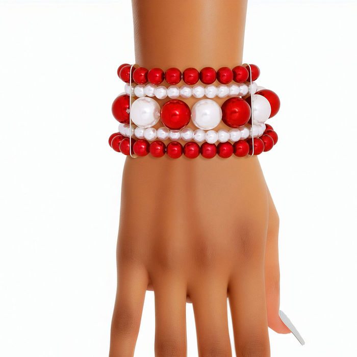 Stacked cheap pearl bracelet
