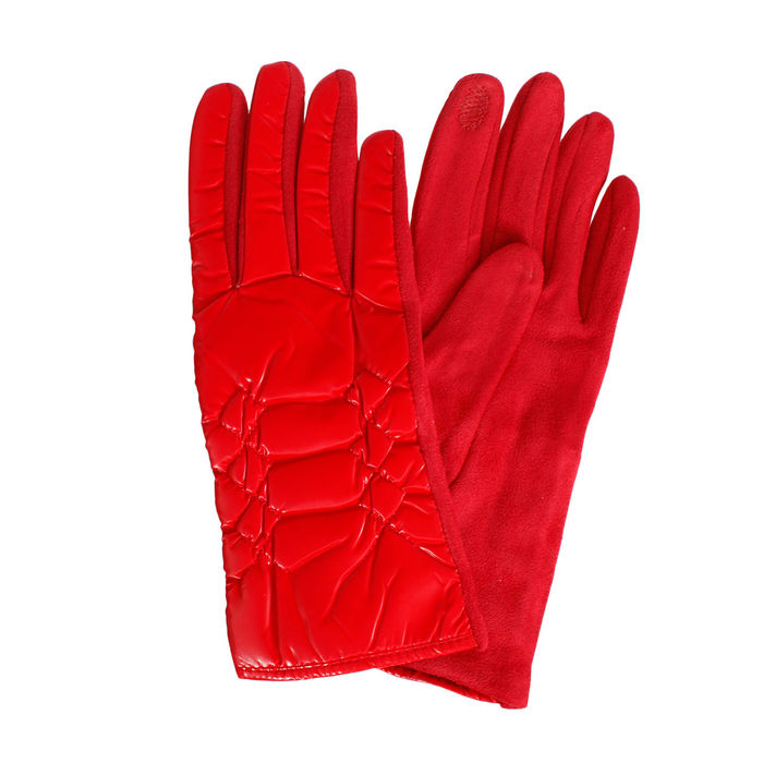PinktownUSA Gloves Red Puffer Winter Gloves for Women