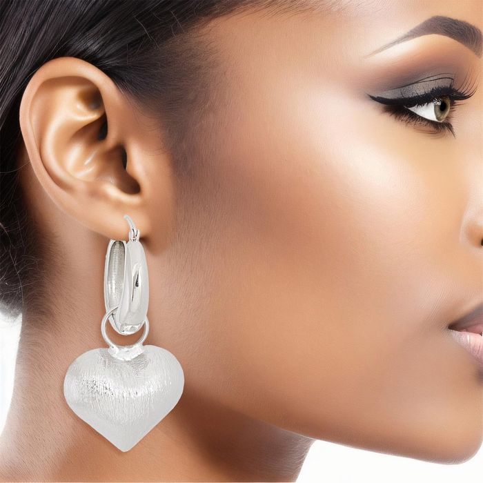 Chunky heart earrings sale