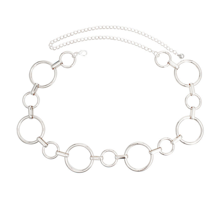Silver chain hoop belt sale