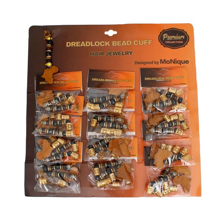 Wholesale Dozen Pack Wood Africa Hair Bead Cuffs for Women